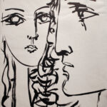 Drawing, black ink