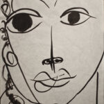 Drawing, black ink