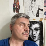 Datim dans son atelier à la Cité des Arts